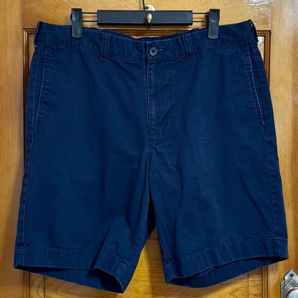 J. Crew Factory Men's Flat Front Shorts in Navy Blue